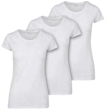 Build Your Brand Merch T-shirt Met Korte Mouwen 3 Eenheden Wit XL Vrouw