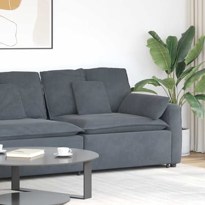 vidaXL - Modulaire - bank - Armleuning - eindmodule - met - kussens - 100 - cm
