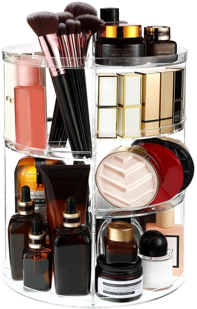 Unyqoos ® Ruime 360 Graden Draaibare Make-up Organizer Met Verstelbare Lagen en Transparant Ontwerp