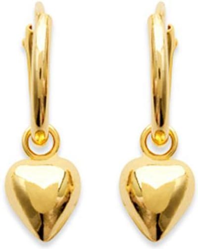 Amanto Oorbellen Fiona Gold - 925 Zilver Goudverguld - Hartje - ∅12mm
