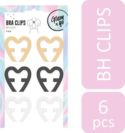 Glam & Go BH Clips - 6 stuks - 3 kleuren | bh clip - bra clips - bh clip achterkant - bh - bh verlengstuk - beha haakjes - beha