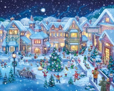 Vakantie Dorp Puzzel - Legpuzzel Kerst - Ontspanning Thuis - Precisie Snijden - 1000 Stukjes - Multicolor