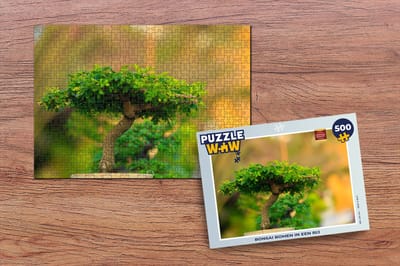 Puzzel Bonsai bomen in een rij - Legpuzzel - Puzzel 500 stukjes