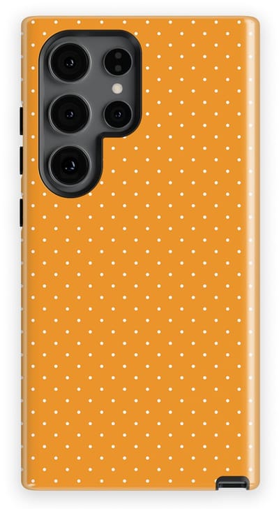 Micro Dots Tough Hoesje Samsung Galaxy S24 Ultra | Geschikt Voor Mag | Stippen Motief Backcover Samsung Galaxy S24 Ultra Golden Glow