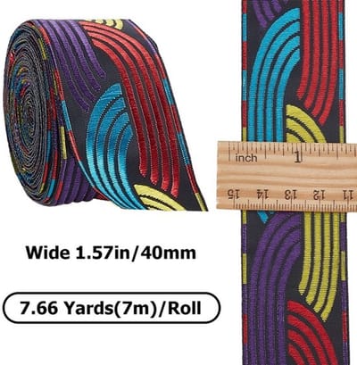 Allecto - Jacquard lint - Vintage etnisch - 40 mm - Gevlochten