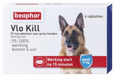Beaphar Vlo Kill Anti Vlooien Tabletten Hond 11 - 57 kg - 2 x 6 tabletten - Voordeelverpakking