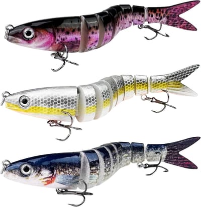 SnelShoppen - 3 stuks Visaas Wobbler Snoek & Baars - Meergewrichtig Kunstaas voor Zoet en Zout Water - Perfecte Visgeschenken voor Forel & Baars