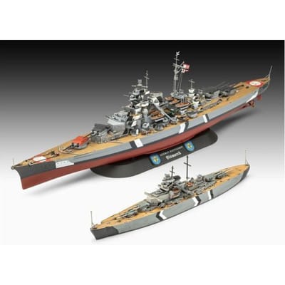 Revell Modelbouwpakket Schepen - - 1:1200 05637 De legendarische Bismarck - 2 Schepen! - Geschenkset Plastic - 1:700 - Modelbouw