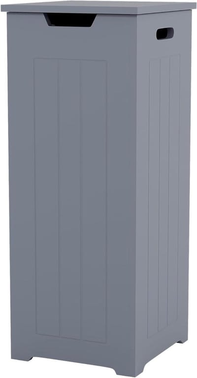 Kleine wasmand - Wasmand rechthoekig - Wassen opbergen - Slank ontwerp - 30 x 30 x 77 cm - Grijs