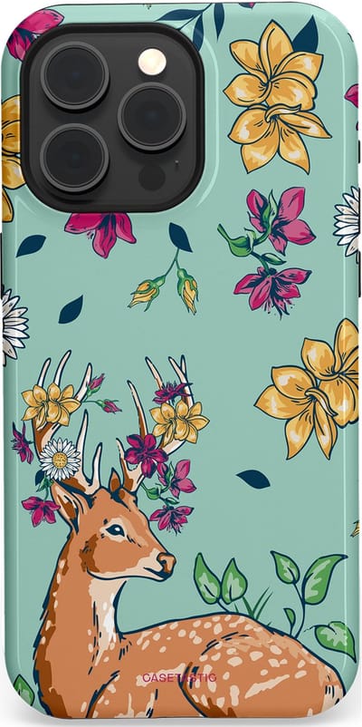 Casetastic Hoesje Geschikt voor Apple iPhone 15 Pro Max Magsafe - Stijlvolle Beschermende Duo-layer Case - Bloemenbronst