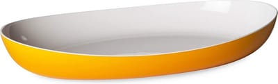 Design serveerbord in tweekleurig bestendig kunststof, Made in Italy, Trendy lijn, 38x23x6cm, vaatwasmachinebestendig, ideaal voor warme of koude gerechten, Geel