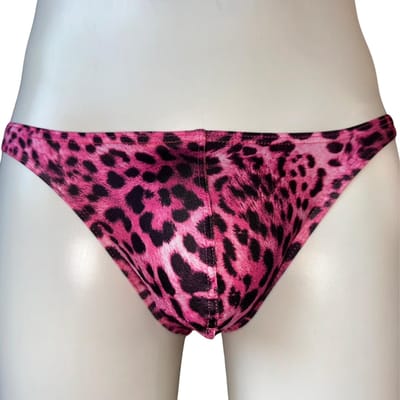 LekkerStout Heren Luipaard String - Roze/Zwart - Sexy Herenondergoed | M | ( LS190 )