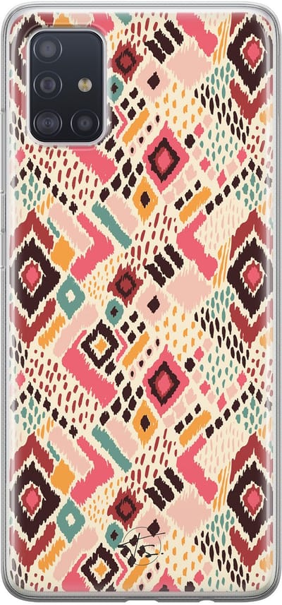 Hoesje geschikt voor Samsung Galaxy A51 - Boho vibes - Soft Case - TPU - Print - Multi - Mooie Telefoonhoesjes