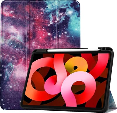 Hoesje Geschikt voor Apple iPad Air 4 (2020) - 10.9 inch - 4e Generatie - Dun & Stevig - Trifold Bookcase - Hard Cover Case - Met Uitsparing Geschikt voor Apple Pencil - Hardcover Book - Tablet Hoes - Galaxy