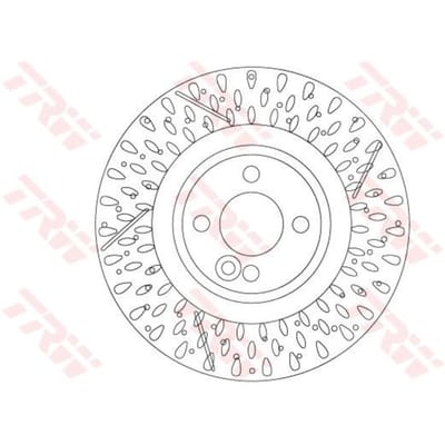 Remschijf TRW DF6930S voorkant, geperforeerd, sleuf, sterk gecarboniseerd, 1 Stuk