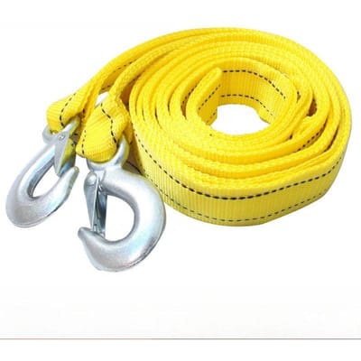 Corde de remorquage 5 tonnes 4 mètres pour camion Sangle d'extraction Câble de treuil de remorquage tout-terrain Ceinture de câble de remorquage de remorque Traction de voiture jaune