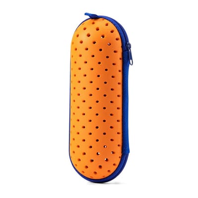 WiseGoods Premium Brillenkoker Met Ritssluiting - Zonnebril & Zwembril - Zwembrillen Opberghoesje - Zwemmen - Case Oranje 18x6.5