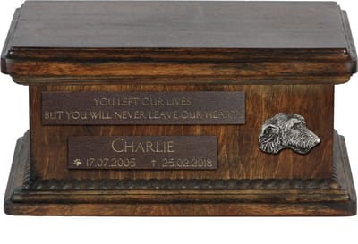 Ierse Wolfhond - Houten urn voor hondenas met persoonlijke gravure