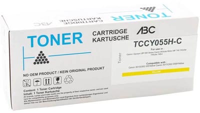 ABC huismerk toner geschikt voor Canon 055H geel (MET CHIP) I-Sensys LBP660 LBP663cdw LBP664cx MF740 MF742cdw MF744cdw MF746cx