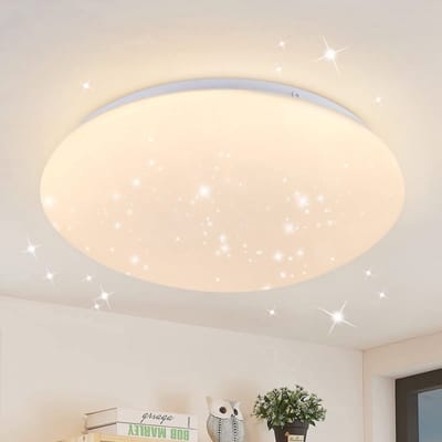 Unyqoos® Moderne LED-plafondlamp met sterrenhemel effect voor diverse ruimtes, 18 W, IP44, warm wit