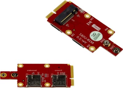 M2 Adapter - Mini PCIe - Module Uitbreiding - Dubbele SIM Sleuven - 3042 3052 Formaat - Zwart
