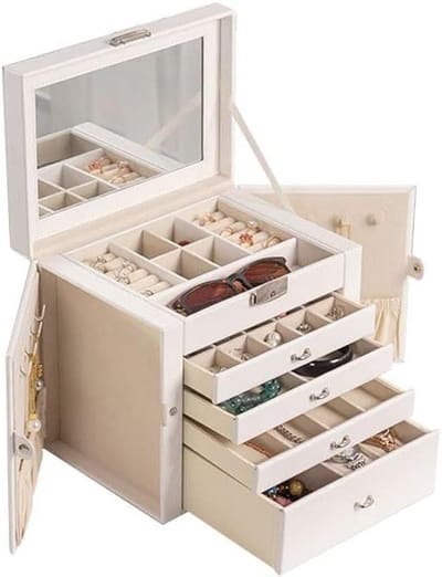 Sieraden Opberger - Juwelendoos Organizer - Sieraden Opslag - Grote Capaciteit - 26x18x24 cm - Zwart