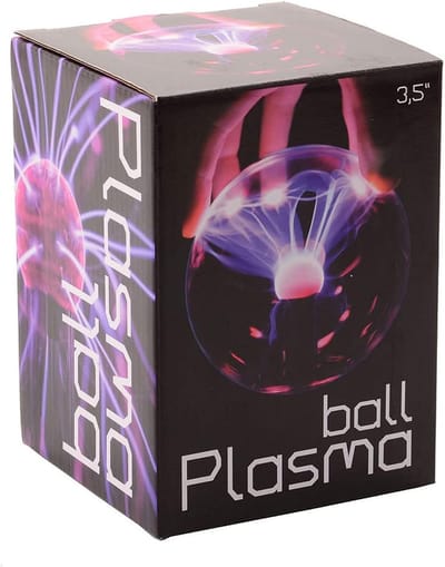 Plasma Bal - Sfeerlamp Interactief - Decoratieve Verlichting - Dynamische Kleuren - 9 cm - Rood Paars