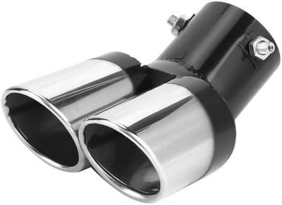 Dailygoods- Uitlaatpijp Universeel Design - RVS Dubbele Uitlaat - Vervangingspijp - Geschikt voor 5,3-3,8 cm - Ideaal voor Doe-Het-Zelvers - Verlengde Levensduur - Uitlaatdemper