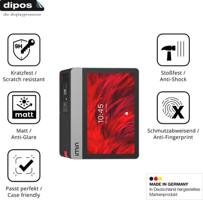 dipos – 2x Matte Pantserfolie geschikt voor IMIN Falcon 1 10.1 Zoll | 9H Screenprotector