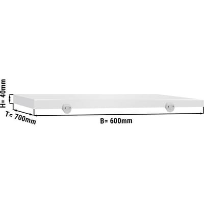 GGM Gastro Schneideplatte für Arbeitstisch - 600x700mm - HACCP-Konform - Weiß Wit