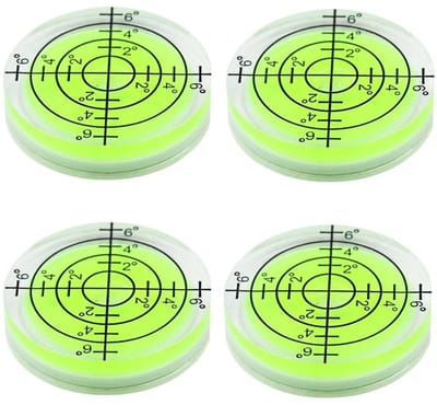 SPHProducts - Mini-waterpas - Precisie-waterpas - Compact formaat 32 mm - Ronde waterpas - Geschikt voor camera en camper - 4 stuks