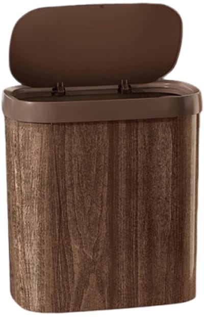 Smalle Prullenbak - Afvalbak Compact - Badkamer Keuken - Geurbestendig Ruimtebesparend - 27.5x27x14cm - Koffie