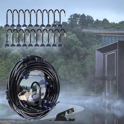 Terrasnevelaar Kit Buitennevelaar 360° Terrasnevel Koelsysteem door Verneveling Zwart 20M