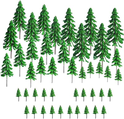 45PCS Miniatuur Bomen voor Model Spoorlijnen en Landschapsprojecten, Ideaal voor DIY Creaties en Decoratie in Huis en Kantoor, Hoogte van 5 cm tot 15 cm