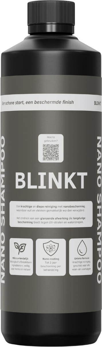 Autoshampoo met Nano Coating - Voor Glans & Bescherming - Laagschuimend - Geschikt voor Auto, Caravan, Boot & Fiets - BLINKT - 500ml