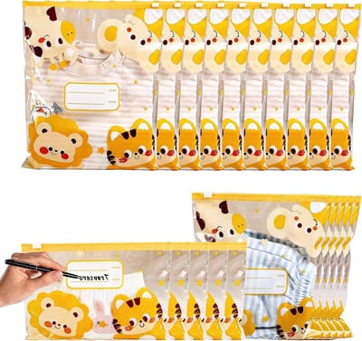 Set van 20 Transparante Opbergzakken voor Baby Kleding - Ideaal voor Ziekenhuis, Nursery en Reizen - Mesh Zipper Organizer voor Meisjes