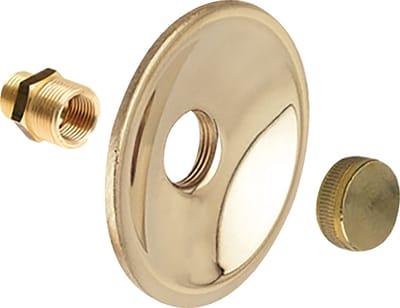 Bonfix - messing - ronde - gevelplaat - met stop en aansluitstuk - t.b.v. sanitaire tapkraan - 3 -4"
