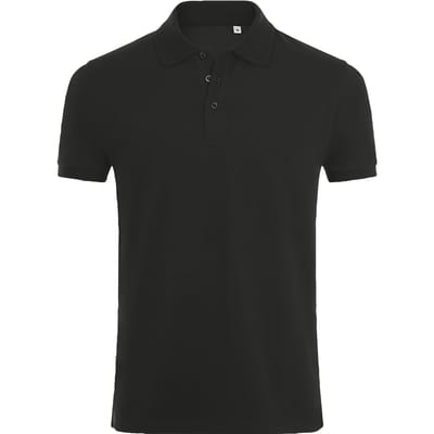 SOLS Heren Phoenix Poloshirt met korte mouwen Pique Polo (Zwart)