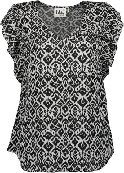 Blue Seven dames blouse - top blouse mouwloos - 180223 - zwart - v-hals - maat 36