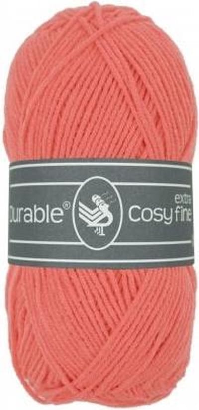 10 x Durable Cosy extra fine coral - koraalrood (2190) - acryl en katoen garen - 50 grams - pendikte 3 a 3,5mm