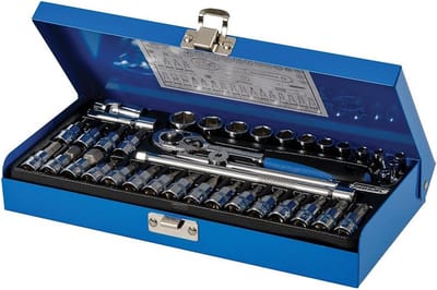 Dopsleutelset 1/4" Maatvoering Metrische Bit Set 38 Delig Gereedschapskist