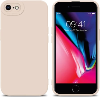 Cadorabo Hoesje geschikt voor Apple iPhone 7 / 7S / 8 / SE 2020 in FLUID CREAM - Beschermhoes gemaakt van flexibel TPU silicone Cover Fluid Case