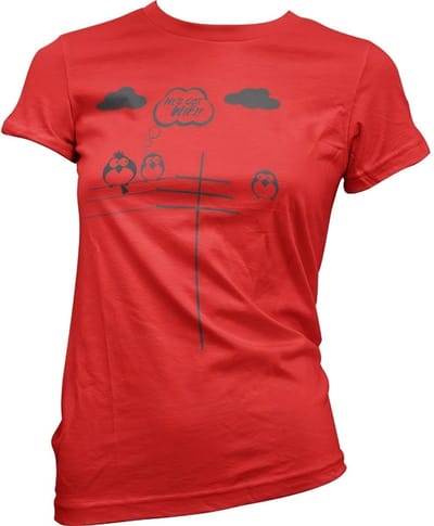 Hybris He's Got WiFi Girly T-shirt voor dames, rood