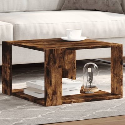vidaXL - Salontafel - 51,5x51,5x30 - cm - bewerkt - hout - gerookt - eikenkleurig
