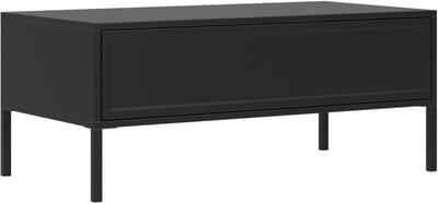 Selsey Velveto - Salontafel met lade, zwart, 100x50 cm