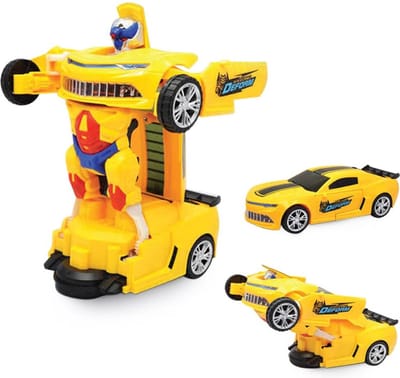 Robot car - Transform robot in car - 2in1 - robot en auto - rijdt -maakt geluid - led lichtjes - 22CM (incl. batterijen)