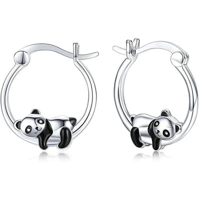 Nouvelles Boucles d'Oreilles Créoles Chic Animal Dame Gracieuse Accessoires Portables au Quotidien Design Exquis Bijoux Panda Pour Femmes Cadeaux Élégants gray