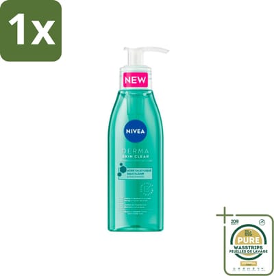 1 x NIVEA - Reinigingsgel - DERMA Huidzuiver - Voor onzuivere huid - Met Salicylzuur (AHA) & Niacinamide - Tegen Acne & Mee-eters - 150 ml- Acne - Puistjes - Onzuivere Huid - Reinigingsgel - Salicylzuur