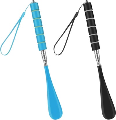 Verstelbare Schoenlepel, Telescopisch 28.5~70.5cm, Ergonomisch Ontwerp voor Makkelijk Aantrekken van Schoenen, Ideaal voor Reizen, Geschikt voor Volwassenen en Kinderen