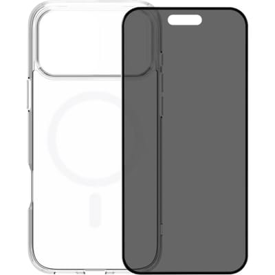 BlueBuilt Protective Back Cover met MagSafe iPhone 17 Pro Max Transparant + BlueBuilt iPhone 17 Pro Max Privacy Screenprotector Glas